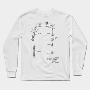 Space Capsule Vintage Patent Hand Drawing Long Sleeve T-Shirt